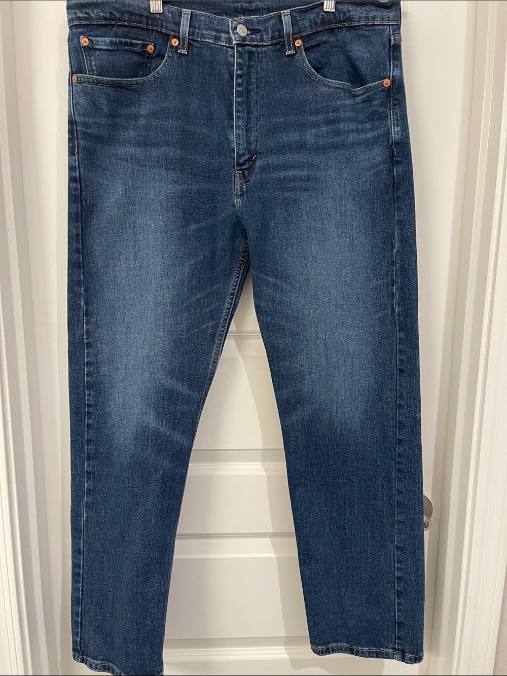 Men's Levi Strauss Straight Jeans in Dark Blue Wash